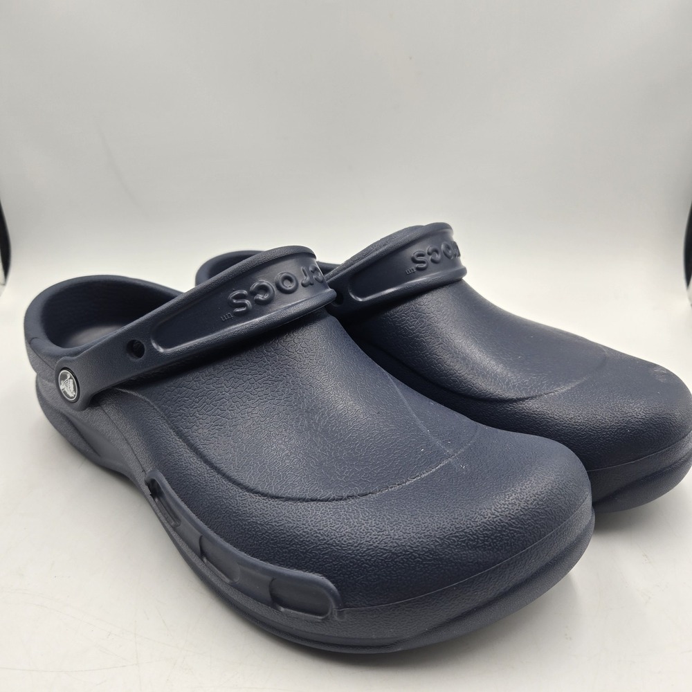 Crocs Adult Bistro Clogs Lightweight Slip Resistant Work Shoes Mens M11 Drk Blue